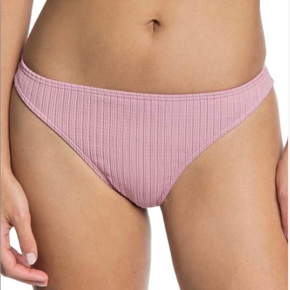 Roxy Other - Roxy NWT Lilac “Stay Golden” Bikini Bottom Blush Pink cheeky ruched
